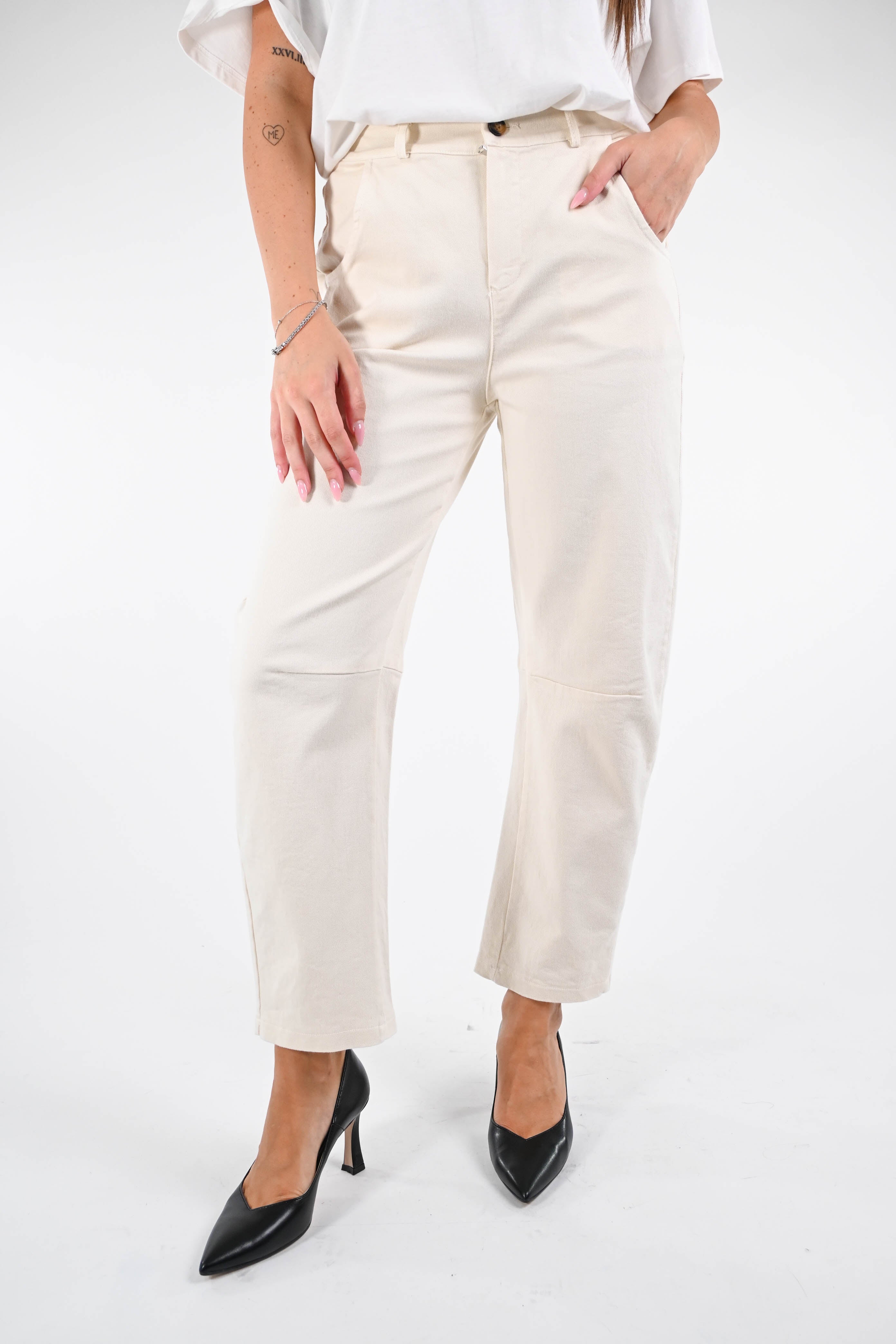 RECUPERO PANTALONE BAGGY BULL DENIM PANNA – Bros'