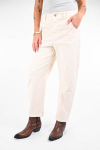 RECUPERO - PANTALONE BAGGY IN GABARDINA ART.30325 - BURRO