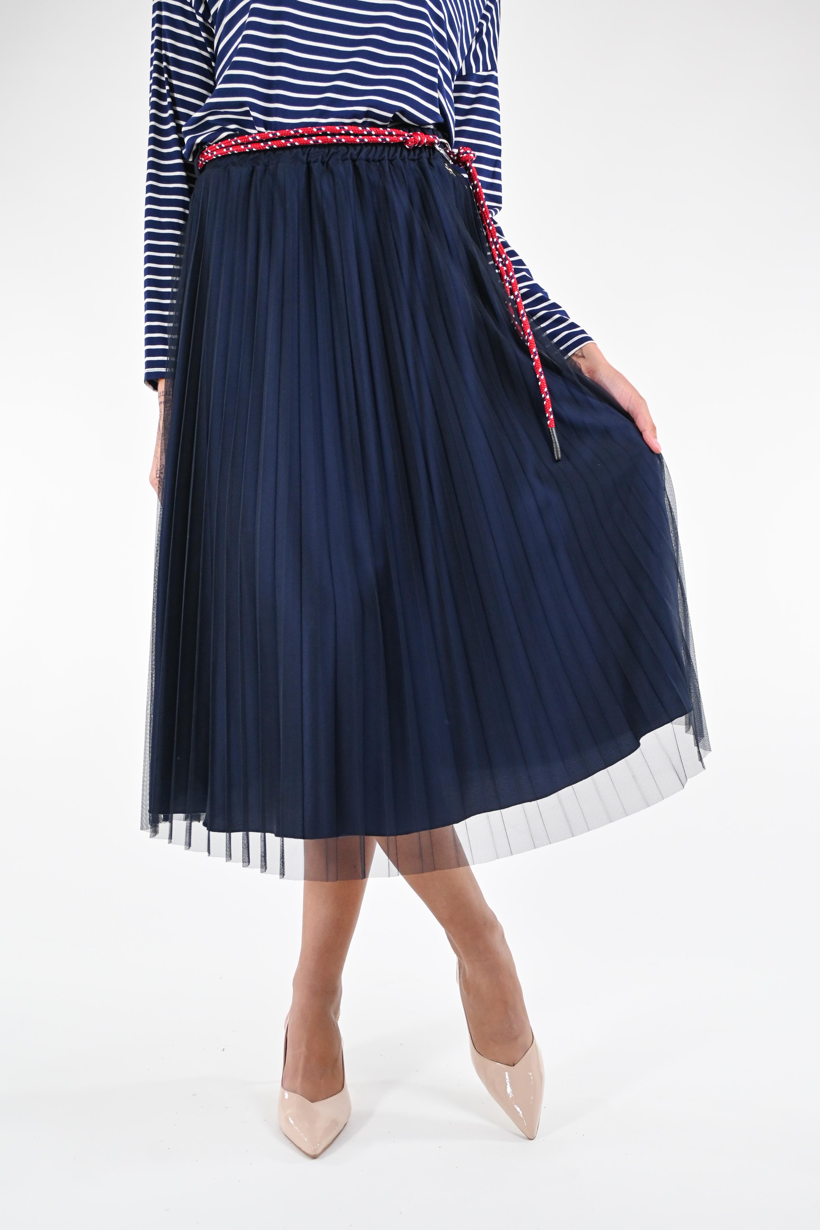 SOUVENIR GONNA TULLE PLISSETTATA BLU