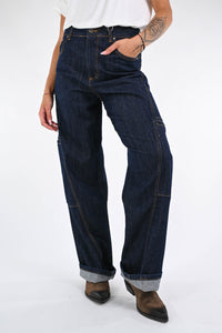 MOTEL - JEANS PALAZZO CARGO ART.P099T522- DENIM SCURO