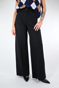 MOTEL - PANTALONE PALAZZO PUNTO MILANO ART.26P1456 - NERO