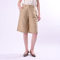 HAVEONE - BERMUDA FLUIDO IN RAYON/LINO ART.PIA-Q525/D - DESERTO