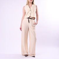 HAVEONE - GILET DUE BOTTONI IN VISCOSA ART.LIA-Q044/B - BEIGE