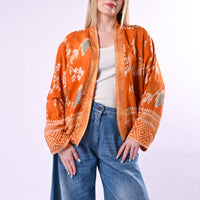 WU'SIDE - KIMONO/BOMBER FANTASIA FLOREALE ART.26285/AR - ARANCIO