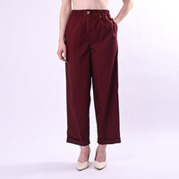 TENSIONE IN - PANTALONE DRITTO IN POPELINE ART. 26P4936/B - BORDEAUX
