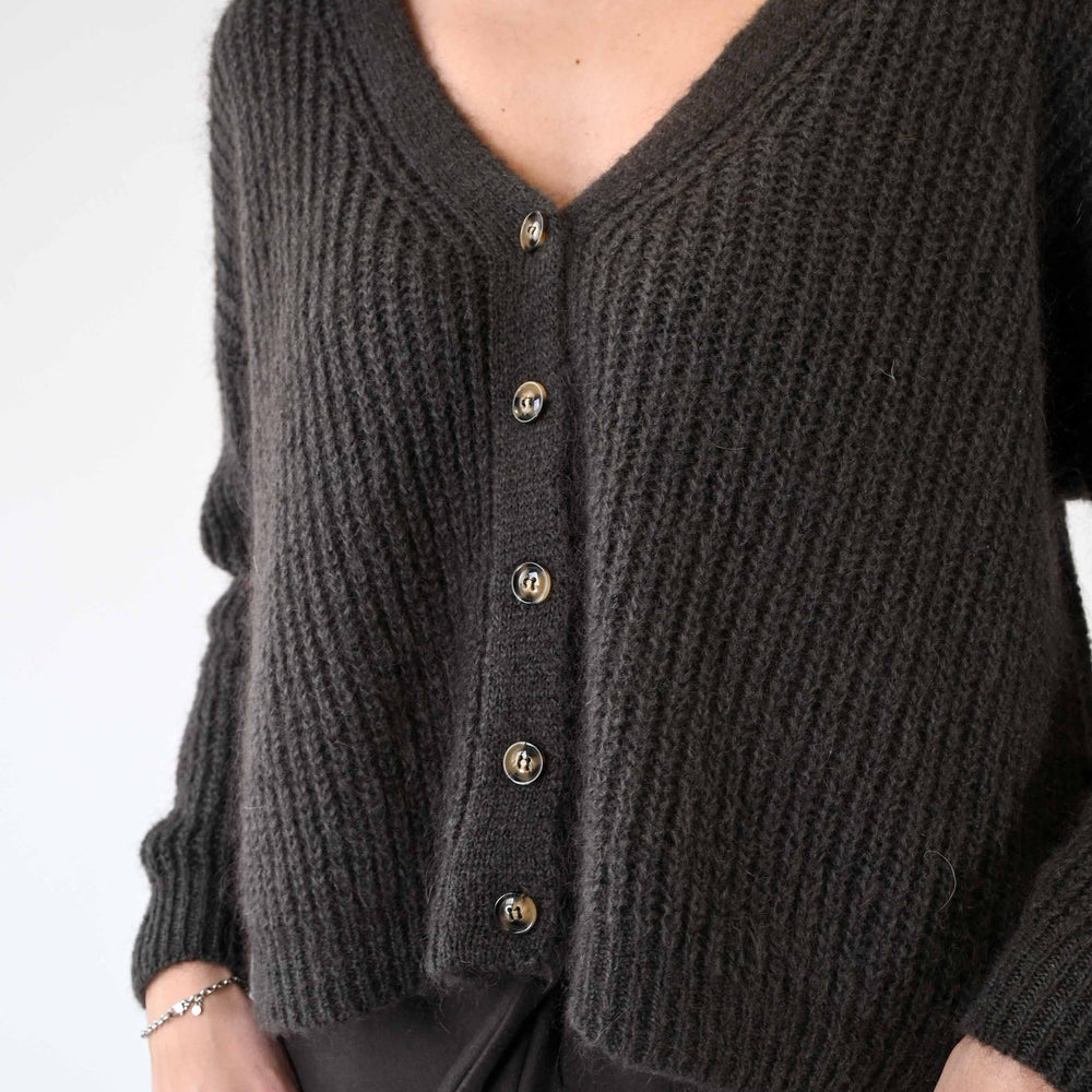 
                  
                    CARDIGAN IN MOHAIR COSTA INGLESE COLOR MOKA
                  
                