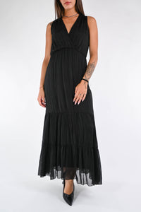 HAVEONE - ABITO LUNGO SETA/VISCOSA ART.AFF-N005 - NERO