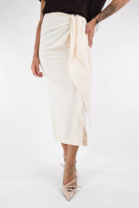 VICOLO- GONNA LUNGA CON FIOCCO ART.TD2662 - PANNA
