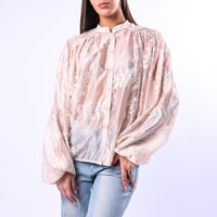 MOTEL - CAMICIA COREANA IN TENCEL RICAMATA ART.C30117MO - BEIGE