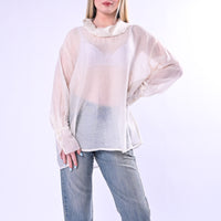 HAVEONE - BLUSA COLLO CRATERE CON POLSINO ART.CWG-R007/B - BURRO