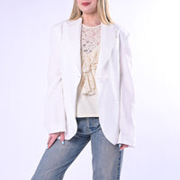 HAVEONE - GIACCA SFIANCATA UN BOTTONE LINO/VISCOSA ART.JCB-Q129/BI - BIANCO