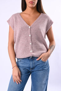 B LOVE - GILET OVER MODELLO SUN BOTTONI MADREPERLA ART.8801 - CASHA'