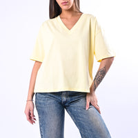 B LOVE - T-SHIRT A SCATOLA SCOLLO V ART.12001 - GIALLO