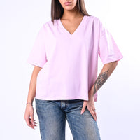B LOVE - T-SHIRT A SCATOLA SCOLLO V ART.12001 - ROSA