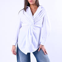 TENSIONE IN - CAMICIA INCROCIATA CON NODO ART.260046 - BIANCO