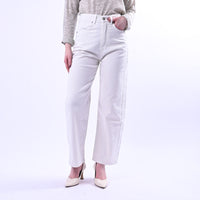 RECUPERO - PANTALONE BAGGY DRITTO IN DRILL ELASTICIZZATO ART.NADIR - BURRO