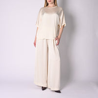 VICOLO - BLUSA OVER IN RASO IN VISCOSA ART.TAC0767/BU - BURRO