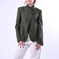 HAVEONE - GIACCA COREANA BOTTONI SPOSTATI ART.JMN-Q090 - MILITARE