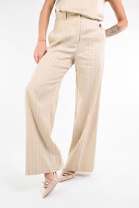 GOLD - PANTALONE EASY PALAZZO ART.17312/4301 - GESSATO BEIGE