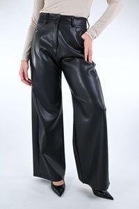 TENSIONE IN - PANTALONE GIUSY ECOPELLE ART.224155-25 - NERO
