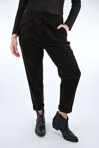 MOTEL - PANTALONE BAGGY IN VELLUTO ART.PA3825/I25NC - MORO