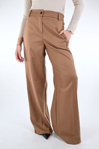 MOTEL - PANTALONE PALAZZO FLANELLA ART.26P1753 - CAMMELLO