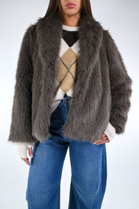 TENSIONE IN - ECOPELLICCIA COLLO A SCIALLE ART.225230-1 - FANGO