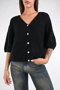 B LOVE - CARDIGAN BABY ALPACA OVER ART.AP2395 - NERO