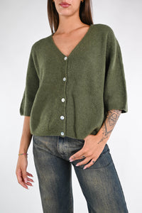 B LOVE - CARDIGAN BABY ALPACA OVER ART.AP2395 - MILITARE
