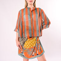 HAVEONE - CAMICIA LYOCELL RIGA LARGA ART.CVS-Q422/CA - CARTAZUCCHERO/ARANCIO