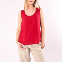 PHILIA LOFT - CANOTTA FLUIDA IN VISCOSA ART.D02E1383/R - ROSSO