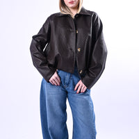 HAVEONE - BOMBER INTRECCIATO ECOPELLE ART.KNO-Q056 - MORO