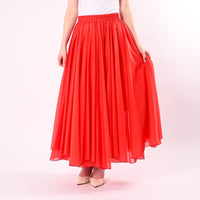 PHILIA LOFT - GONNA LUNGA A RUOTA IN TENCEL ART.A02N1116/R - ROSSO