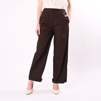 VICOLO - PANTALONE POPELINE DRITTO CON PENCES ART. TAB2001/F - FONDENTE