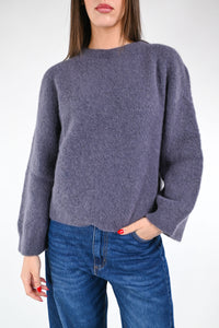 B LOVE - MAGLIA OVER IN ALPACA ART.W1039BA - GRIGIO