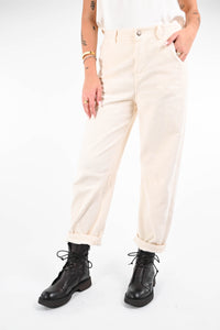 RECUPERO - PANTALONE BAGGY IN VELLUTO ART.30325/V - BURRO