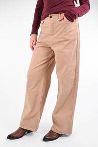 RECUPERO - PANTALONE WIDE LEG IN GABARDINA ART.30464 - BEIGE
