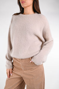 B LOVE - MAGLIA GIROCOLLO A SCATOLA KID MOHAIR ART.Z24295 - BEIGE