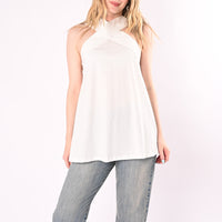 TENSIONE IN - TOP INCROCIATO IN JERSEY ART.39448/B - BIANCO