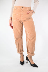 RECUPERO - PANTALONE BAGGY VELLUTO  LISCIO ART.30325/L - CAMMELLO