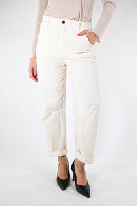 RECUPERO - PANTALONE BAGGY VELLUTO  LISCIO ART.30325/L - BURRO