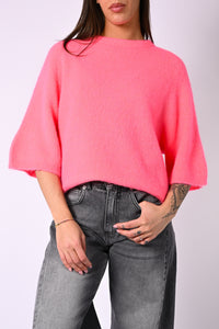 B LOVE - MAGLIA ALPACA OVER ART.COCCOLA/1038 - ROSA FLUO