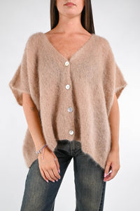 B LOVE - GILET OVER KID MOHAIR ART. HH24254 - CAMMELLO