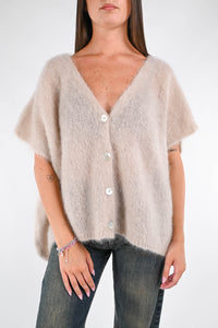 B LOVE - GILET OVER KID MOHAIR ART. HH24254 - BEIGE