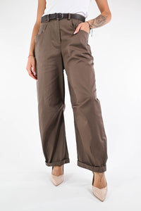 GOLD - PANTALONE WIDE LEG ART.17871/4511 - MORO