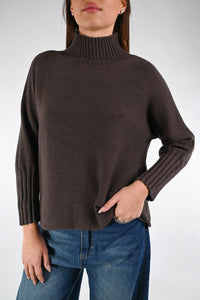 B LOVE - MAGLIA VISCOSA COLLO CRATERE ART.9660 - MORO