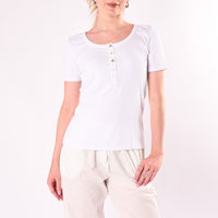 HAVEONE - T-SHIRT SERAFINO A COSTINE MANICA CORTA ART. MJS-Q166/B - BIANCO