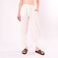 HAVEONE - PANTALONE DRITTO IN POPELINE CON COULISSE ART. PFL-Q565/L - LATTE