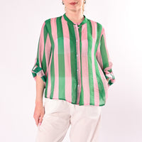 HAVEONE - CAMICIA LYOCELL RIGA LARGA ART.CVS-Q422/RV - ROSA/VERDE