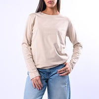 B LOVE - T-SHIRT GIROCOLLO MANICA LUNGA ART.12038 - BEIGE
